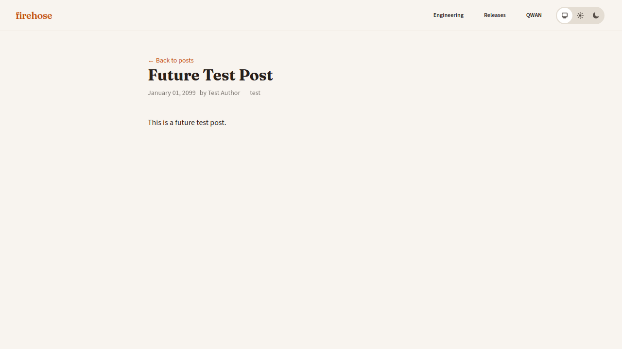 Authenticated user sees scheduled status banner with date on future post